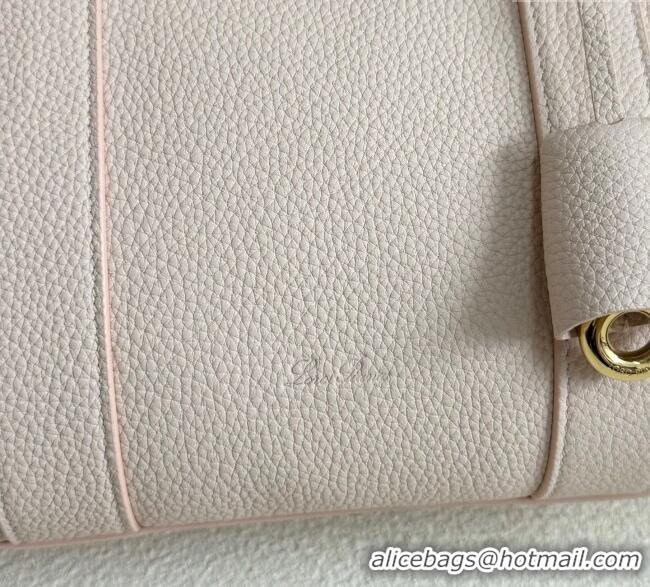 Loro Piana Loom Top Handle bag L25 in Grained Calfskin Leather 0925 Cream Honey Pink 2025