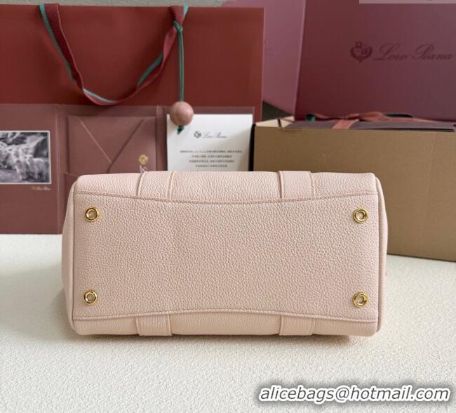Loro Piana Loom Top Handle bag L25 in Grained Calfskin Leather 0925 Cream Honey Pink 2025
