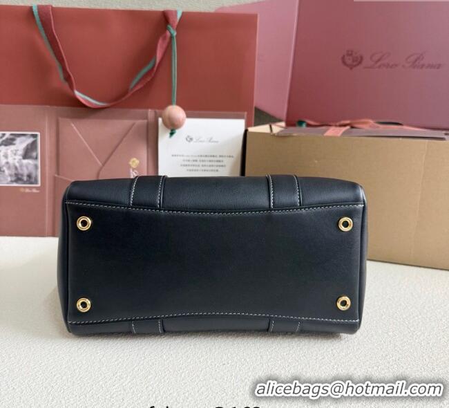 Famous Brand Loro Piana Loom Top Handle bag L25 in Smooth Calfskin Leather 0925 Black 2025