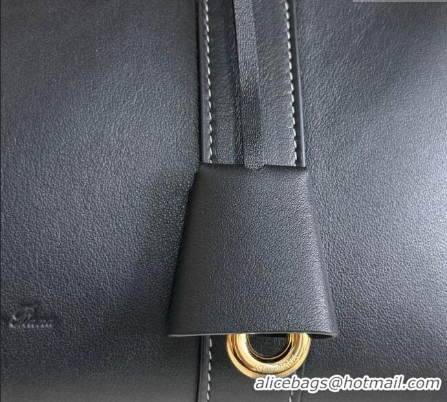 Famous Brand Loro Piana Loom Top Handle bag L25 in Smooth Calfskin Leather 0925 Black 2025