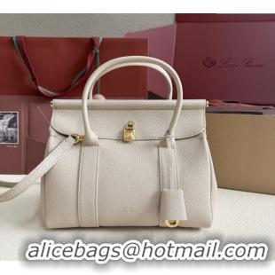 Good Taste Loro Piana Loom Top Handle bag L25 in Grained Calfskin Leather 0925 Light Beige 2025