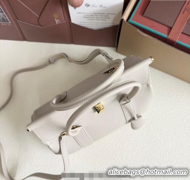 Good Taste Loro Piana Loom Top Handle bag L25 in Grained Calfskin Leather 0925 Light Beige 2025