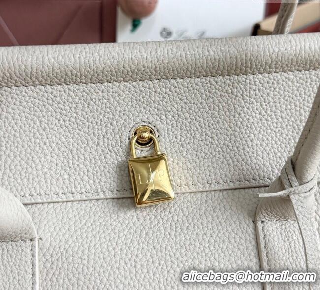 Good Taste Loro Piana Loom Top Handle bag L25 in Grained Calfskin Leather 0925 Light Beige 2025