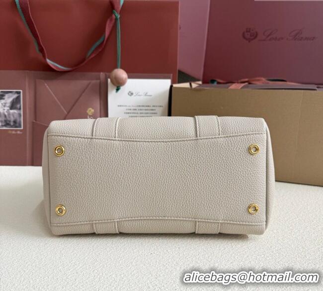 Good Taste Loro Piana Loom Top Handle bag L25 in Grained Calfskin Leather 0925 Light Beige 2025