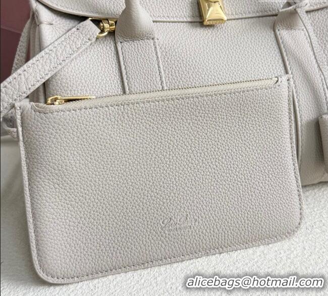 Good Taste Loro Piana Loom Top Handle bag L25 in Grained Calfskin Leather 0925 Light Beige 2025