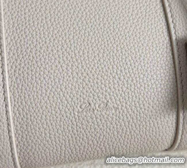Good Taste Loro Piana Loom Top Handle bag L25 in Grained Calfskin Leather 0925 Light Beige 2025