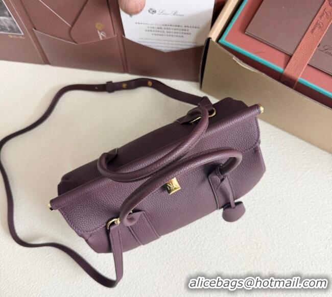 Promotional Loro Piana Loom Top Handle bag L25 in Grained Calfskin Leather 0925 Ormosia Red 2025
