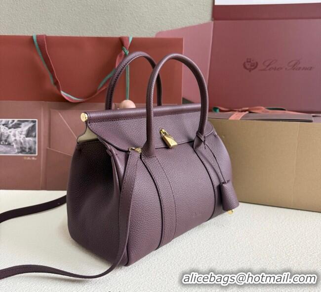 Promotional Loro Piana Loom Top Handle bag L25 in Grained Calfskin Leather 0925 Ormosia Red 2025