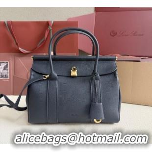 Well Crafted Loro Piana Loom Top Handle bag L25 in Grained Calfskin Leather 0925 Dark Royal Blue 2025