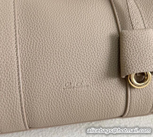 Luxury Discount Loro Piana Loom Top Handle bag L25 in Grained Calfskin Leather 0925 Beige Grey 2025