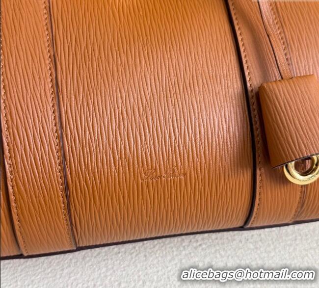 Luxury Discount Loro Piana Loom Top Handle bag L25 in Textured Calfskin Leather 0925 Brown 2025