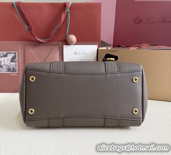 Good Looking Loro Piana Loom Top Handle bag L25 in Grained Calfskin Leather 0925 Grey 2025
