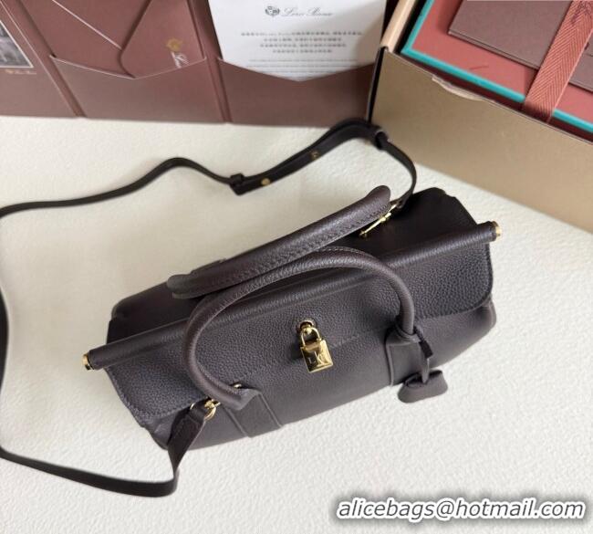 Grade Discount Loro Piana Loom Top Handle bag L25 in Grained Calfskin Leather 0925 Coffee Brown 2025
