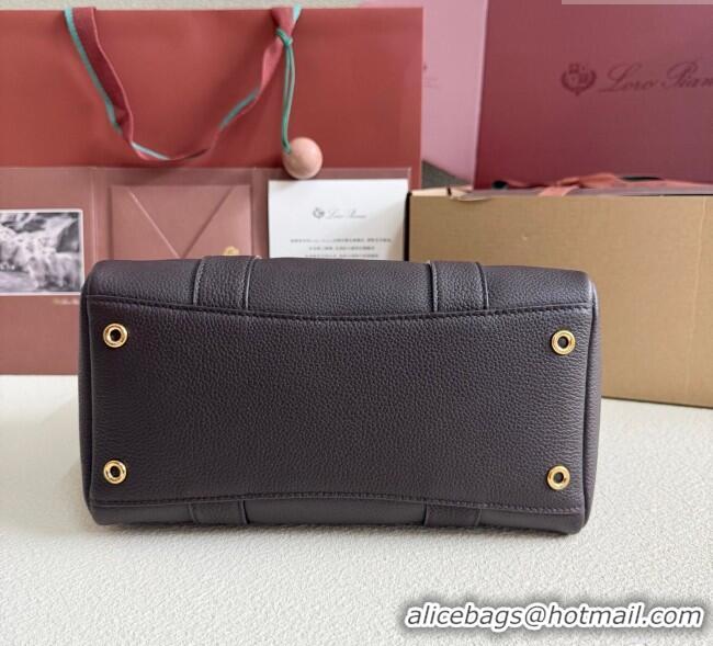 Grade Discount Loro Piana Loom Top Handle bag L25 in Grained Calfskin Leather 0925 Coffee Brown 2025