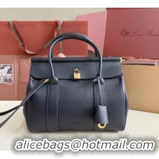 Promotional Loro Piana Loom Top Handle bag L25 in Textured Calfskin Leather 0925 Dark Blue 2025