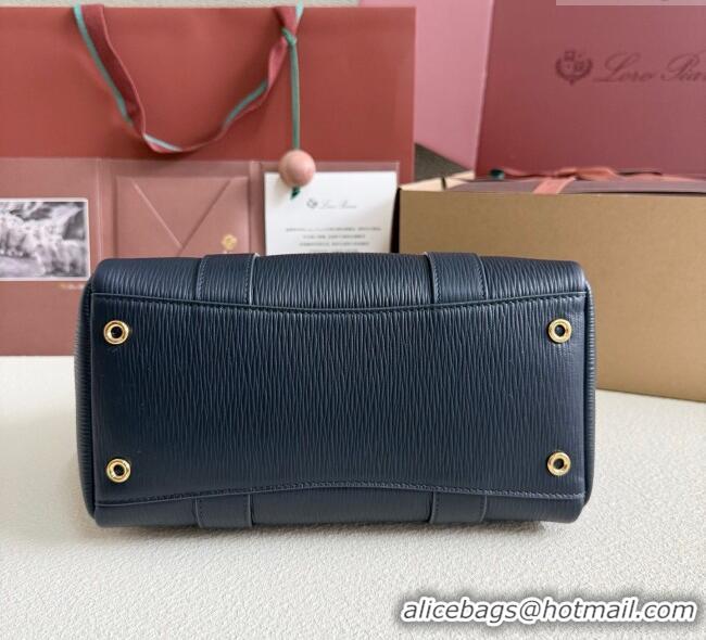Promotional Loro Piana Loom Top Handle bag L25 in Textured Calfskin Leather 0925 Dark Blue 2025