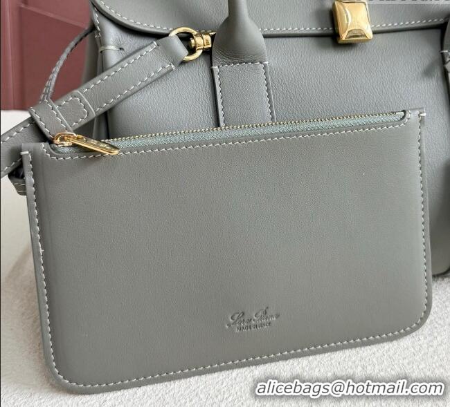 Best Price Loro Piana Loom Top Handle bag L25 in Calfskin Leather 0925 Sheen Green 2025
