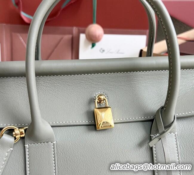 Best Price Loro Piana Loom Top Handle bag L25 in Calfskin Leather 0925 Sheen Green 2025