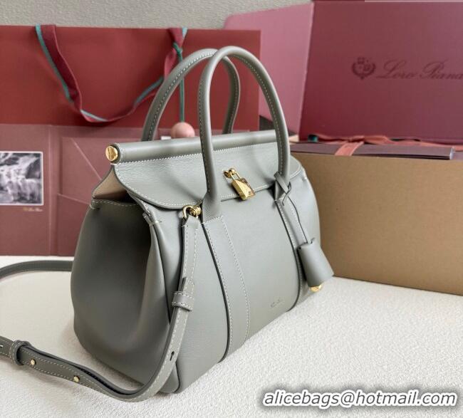 Best Price Loro Piana Loom Top Handle bag L25 in Calfskin Leather 0925 Sheen Green 2025