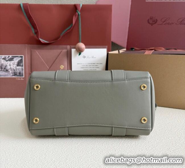 Best Price Loro Piana Loom Top Handle bag L25 in Calfskin Leather 0925 Sheen Green 2025