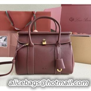 Buy Fashionable Loro Piana Loom Top Handle bag L25 in Calfskin Leather 0925 Smoke Caramel 2025
