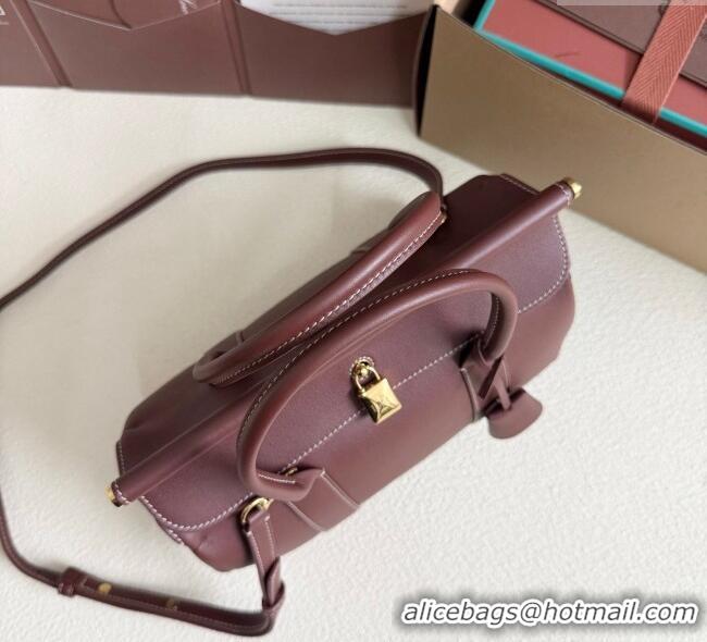 Buy Fashionable Loro Piana Loom Top Handle bag L25 in Calfskin Leather 0925 Smoke Caramel 2025