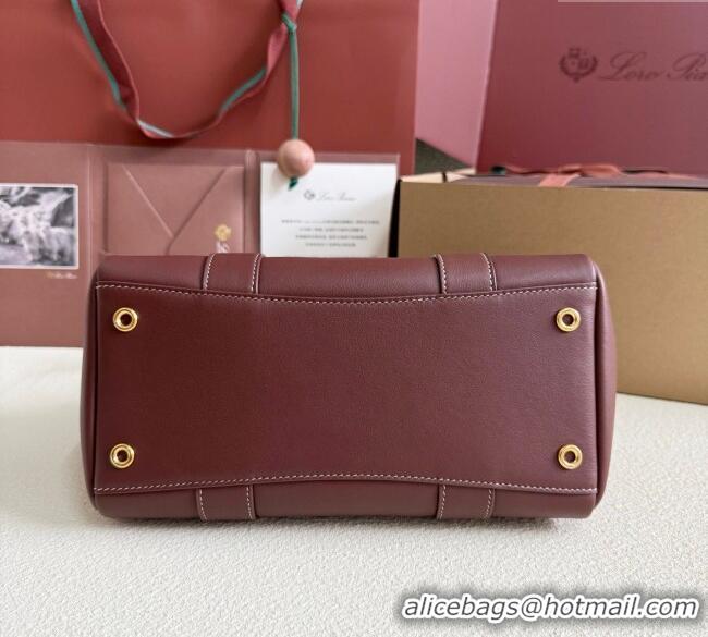 Buy Fashionable Loro Piana Loom Top Handle bag L25 in Calfskin Leather 0925 Smoke Caramel 2025
