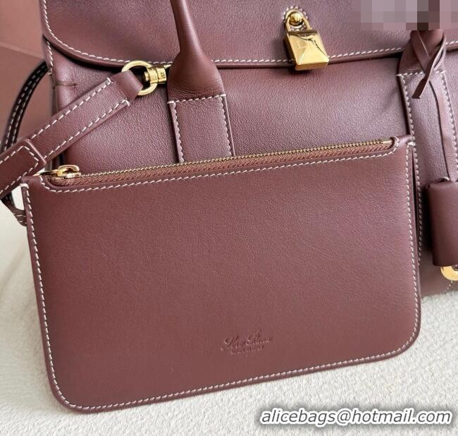 Buy Fashionable Loro Piana Loom Top Handle bag L25 in Calfskin Leather 0925 Smoke Caramel 2025