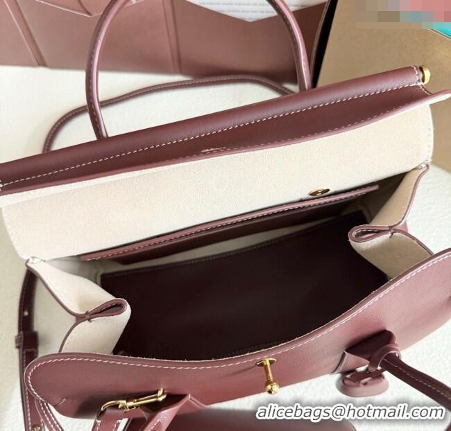 Buy Fashionable Loro Piana Loom Top Handle bag L25 in Calfskin Leather 0925 Smoke Caramel 2025