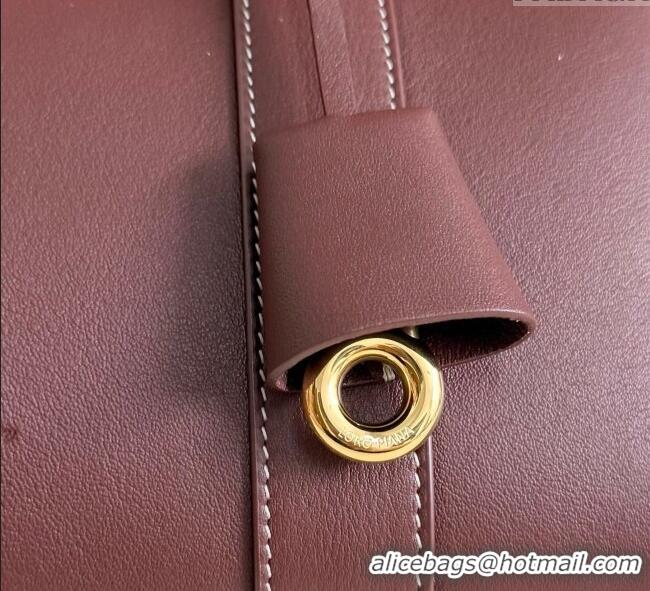 Buy Fashionable Loro Piana Loom Top Handle bag L25 in Calfskin Leather 0925 Smoke Caramel 2025
