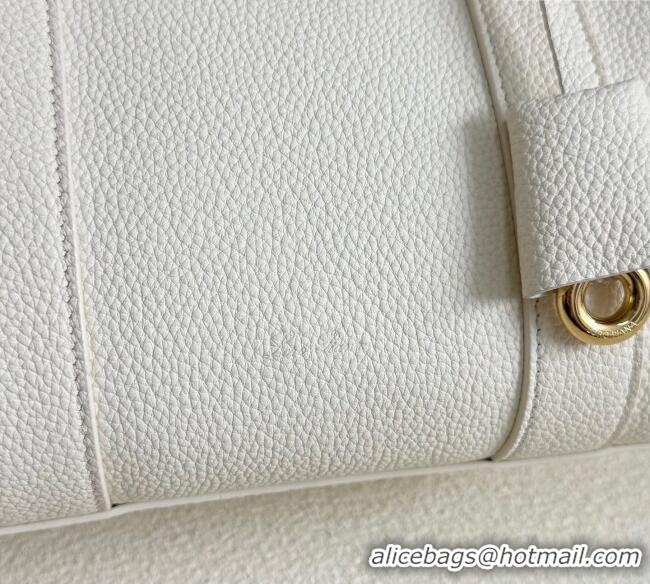 New Cheap Loro Piana Loom Top Handle bag L25 in Grained Calfskin Leather 0925 New White 2025