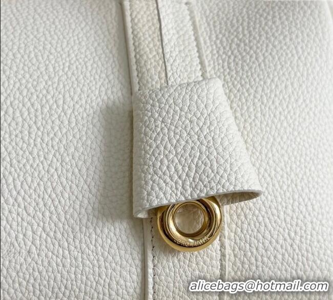 New Cheap Loro Piana Loom Top Handle bag L25 in Grained Calfskin Leather 0925 New White 2025
