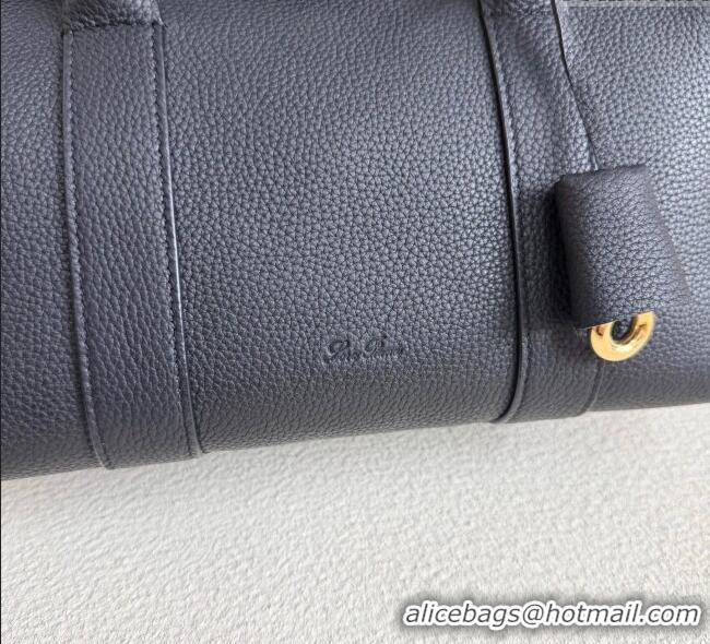 Shop Promotional Loro Piana Loom Top Handle bag L25 in Grained Calfskin Leather 0925 Black 2025