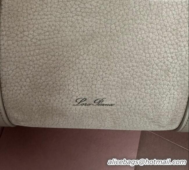 Top Grade Loro Piana Loom Top Handle bag L32 in Nubuck and Calfskin Leather 0925 Grey 2025