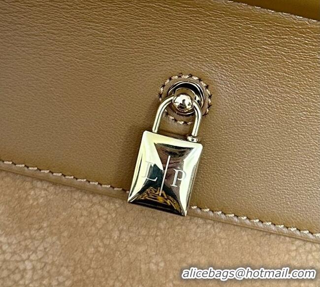 Most Popular Loro Piana Loom Top Handle bag L32 in Nubuck and Calfskin Leather 0925 Brown 2025