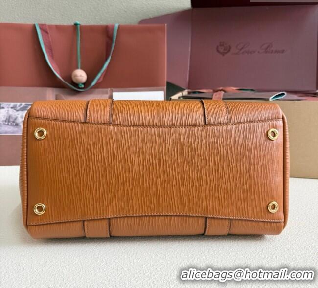 Super Quality Loro Piana Loom Top Handle bag L32 in Textured Calfskin Leather 0925 Brown 2025