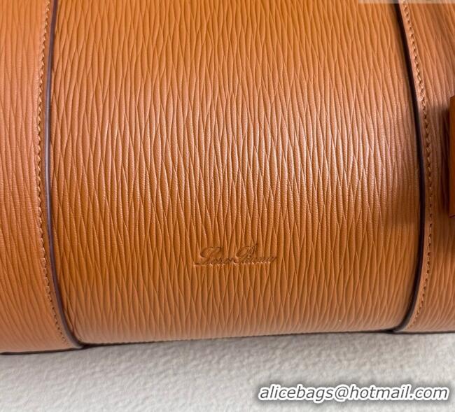 Super Quality Loro Piana Loom Top Handle bag L32 in Textured Calfskin Leather 0925 Brown 2025