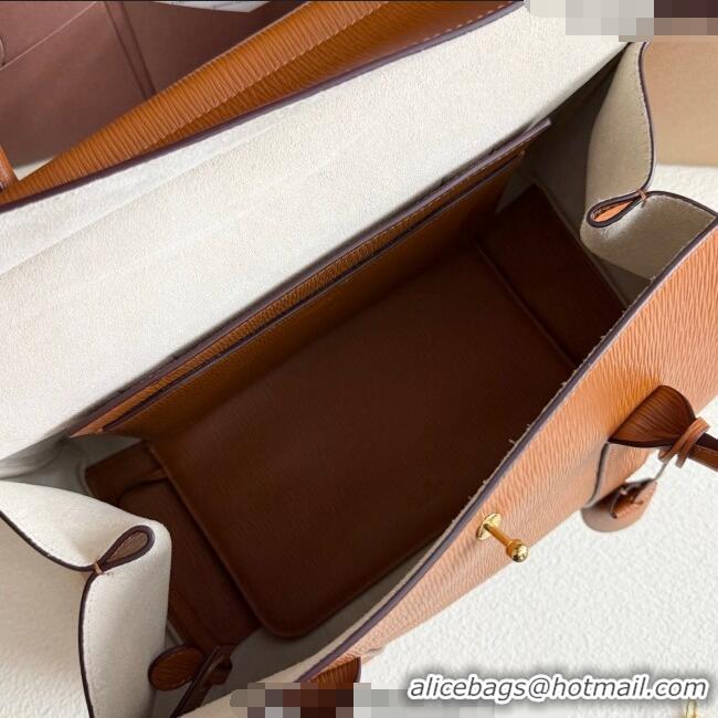 Super Quality Loro Piana Loom Top Handle bag L32 in Textured Calfskin Leather 0925 Brown 2025