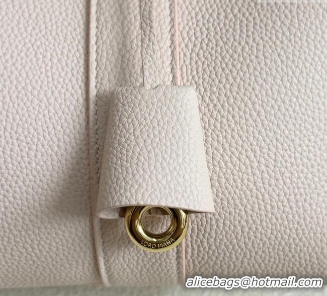 Shop Grade Loro Piana Loom Top Handle bag L32 in Grained Calfskin Leather 0925 Cream Honey Pink 2025