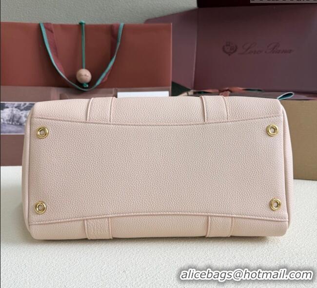 Shop Grade Loro Piana Loom Top Handle bag L32 in Grained Calfskin Leather 0925 Cream Honey Pink 2025