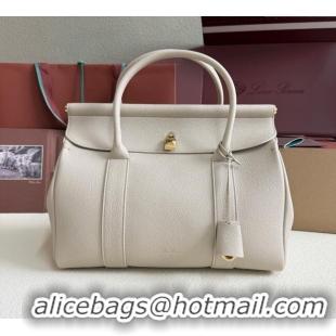 Well Crafted Loro Piana Loom Top Handle bag L32 in Grained Calfskin Leather 0925 Light Beige 2025