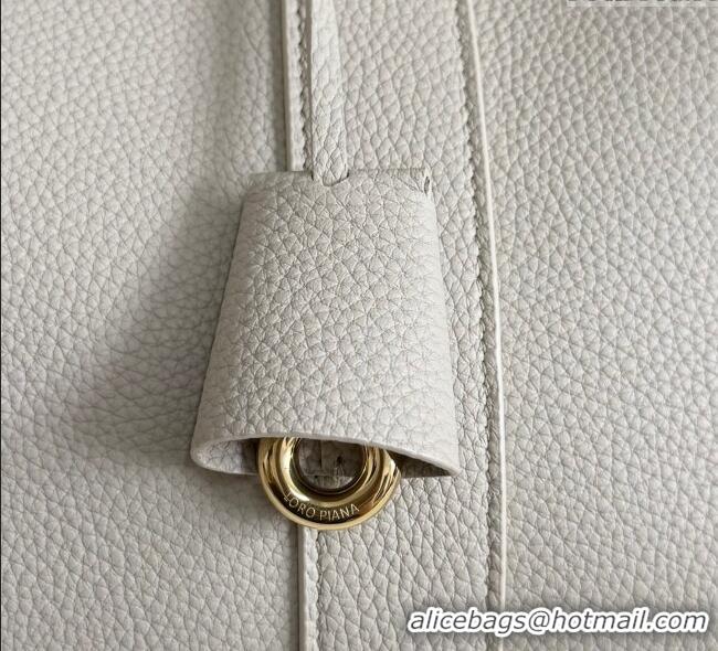 Well Crafted Loro Piana Loom Top Handle bag L32 in Grained Calfskin Leather 0925 Light Beige 2025