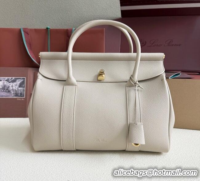 Well Crafted Loro Piana Loom Top Handle bag L32 in Grained Calfskin Leather 0925 Light Beige 2025