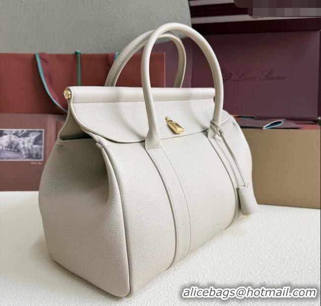 Well Crafted Loro Piana Loom Top Handle bag L32 in Grained Calfskin Leather 0925 Light Beige 2025