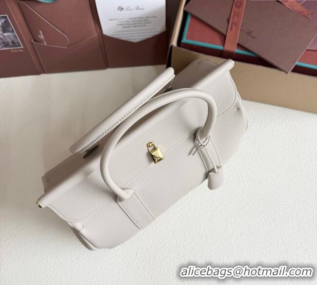 Well Crafted Loro Piana Loom Top Handle bag L32 in Grained Calfskin Leather 0925 Light Beige 2025