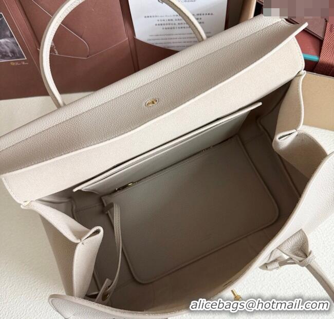 Well Crafted Loro Piana Loom Top Handle bag L32 in Grained Calfskin Leather 0925 Light Beige 2025