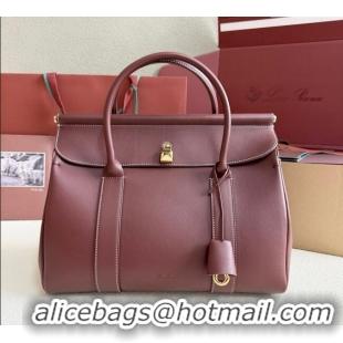 Market Sells Loro Piana Loom Top Handle bag L32 in Smooth Calfskin Leather 0925 Smoke Caramel 2025