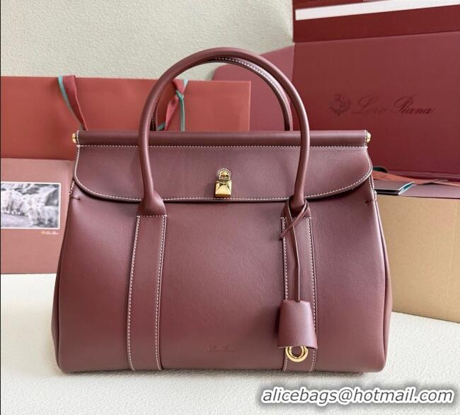 Market Sells Loro Piana Loom Top Handle bag L32 in Smooth Calfskin Leather 0925 Smoke Caramel 2025