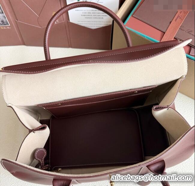 Market Sells Loro Piana Loom Top Handle bag L32 in Smooth Calfskin Leather 0925 Smoke Caramel 2025