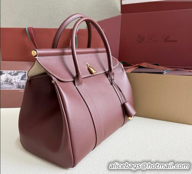 Market Sells Loro Piana Loom Top Handle bag L32 in Smooth Calfskin Leather 0925 Smoke Caramel 2025
